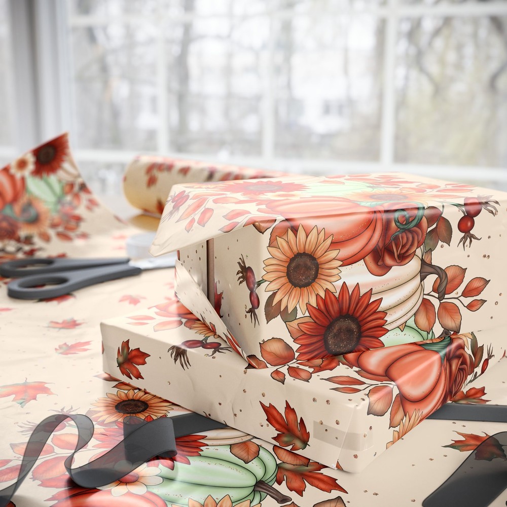 Autumn Fall Pumpkin Wrapping Papers