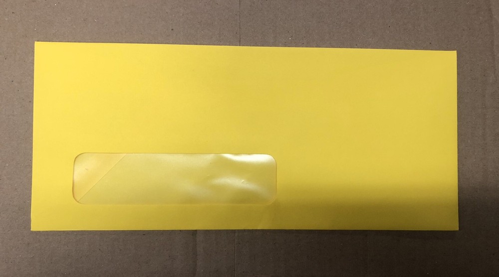 #10 Bright Yellow Window Envelopes