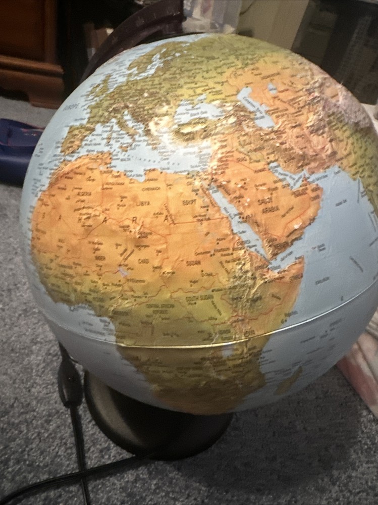 illuminated world globe