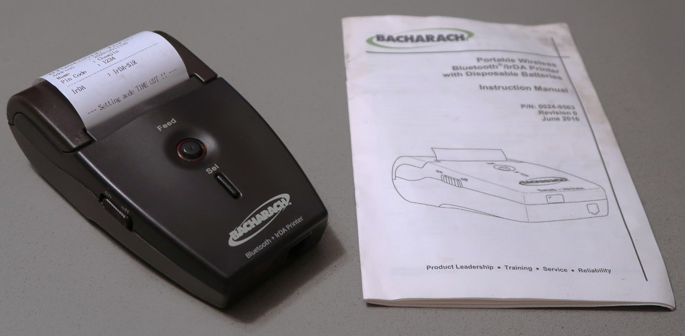 Bacharach 0024-1680 Wireless Bluetooth IrDA Printer for PCA COMBUSTION Analyzer