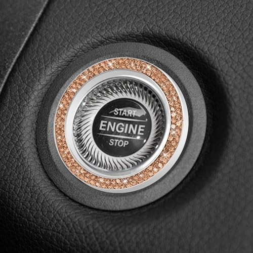 Car Engine Start Stop Decoration Ring, Car Engine Start Button 1PCS Peach