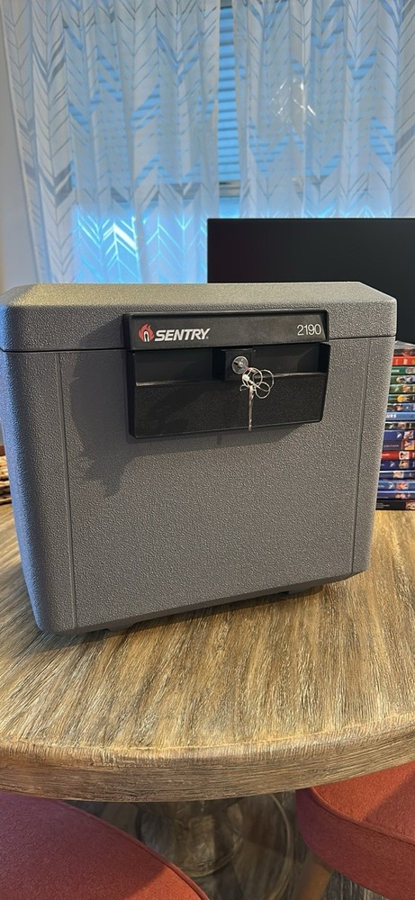 Sentry 2190 Safe Keyed FireProof Security Privacy Lock Box with Key File Folder