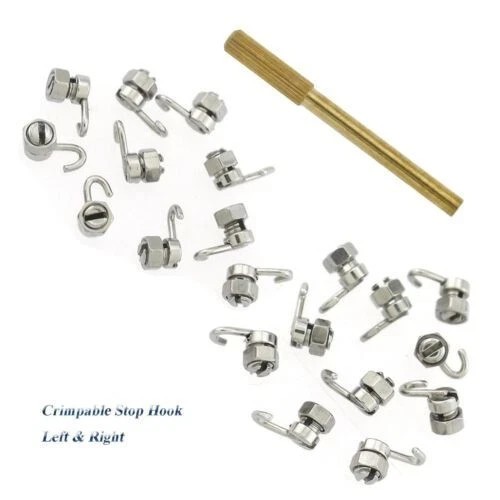 Dental Orthodontic Activity Crimpable Hook Arch Wire Stops 20 Pcs + Tool Driver