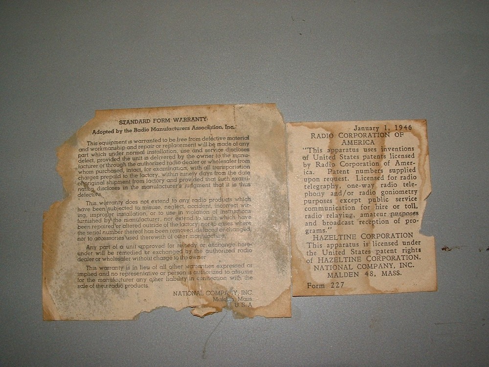 National HFS VHF Receiver