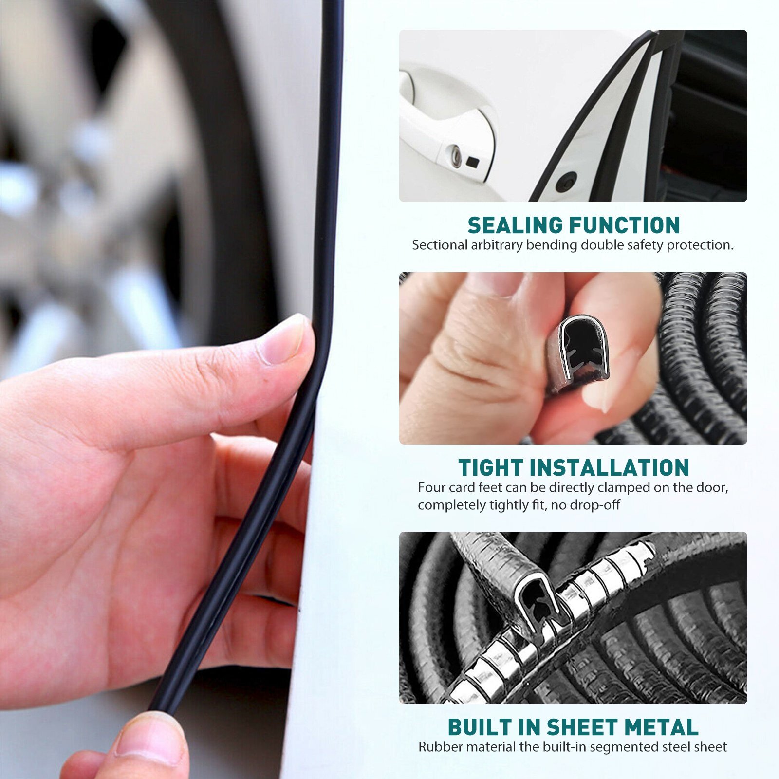 20ft U Shape Car Door Edge Guard Molding Trim Rubber Edge Strip Seal Protector