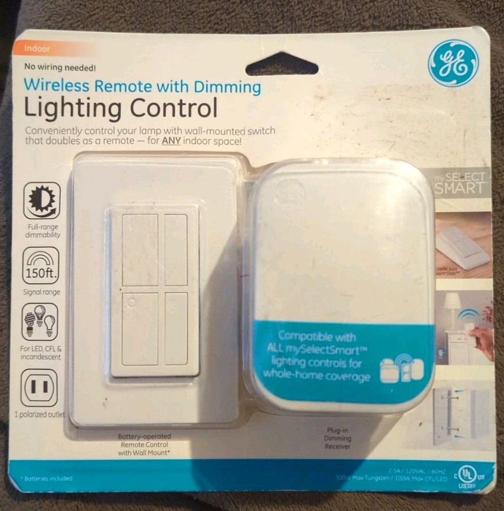 GE Indoor Wireless Remote with Dimming Lighting Control-- No Wiring Necessary