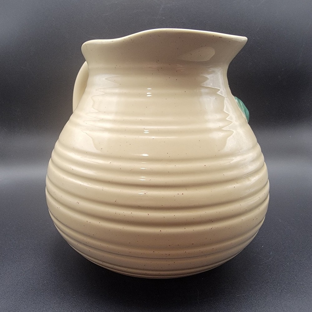 Stoneware Pitcher With Handle Beige 3D Apple Design