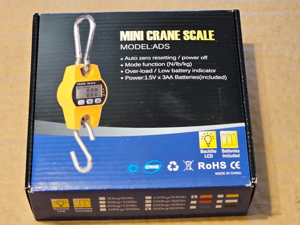 300 kg / 600 Lb. Mini Crane Scale
