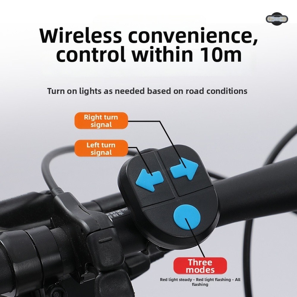 Wireless Remote Turn Signal Light with Type C Fast Charging and Multiple Modes