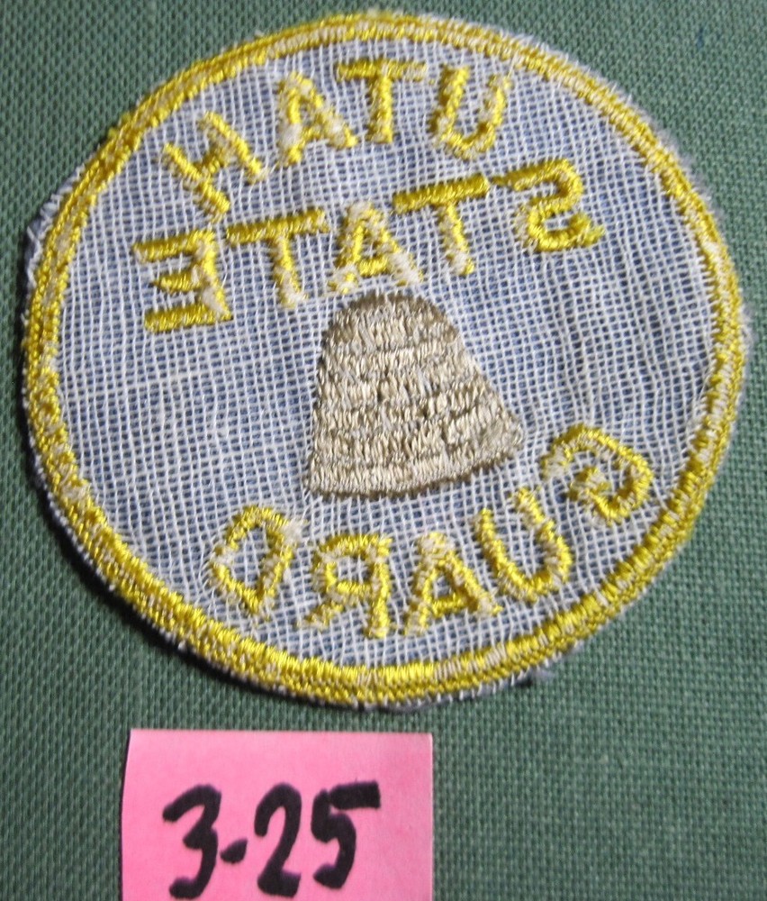 US Army color ww2 UTAH STATE GUARD USG cotton Patch Nice !