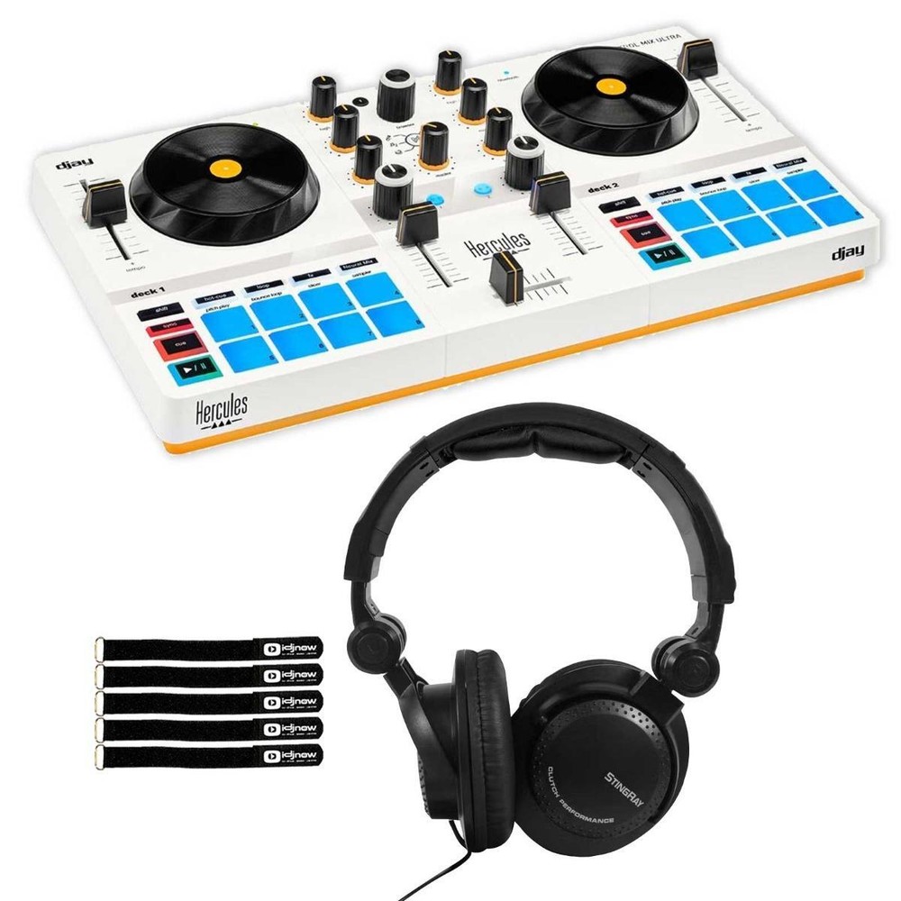 Hercules DJControl Mix Ultra Compact 2 Deck Battery Powered DJ Controller Mix...