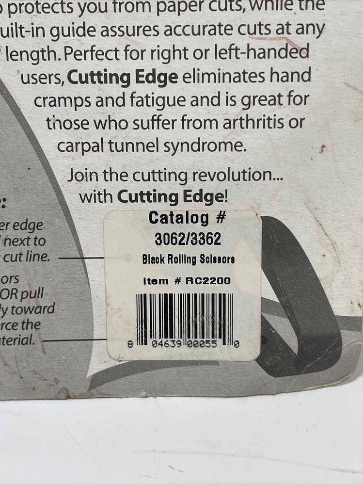 Singer Cutting Edge Black Rolling Scissors NOS