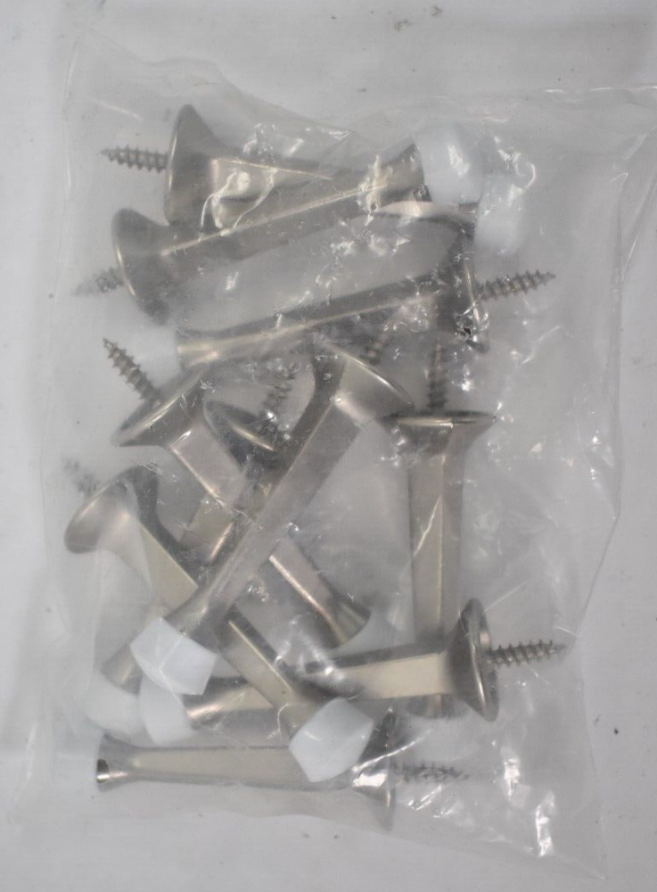 Everbilt Solid Door Stops 10 Pack Rubber Bumper Tip Easy Install Satin Nickel