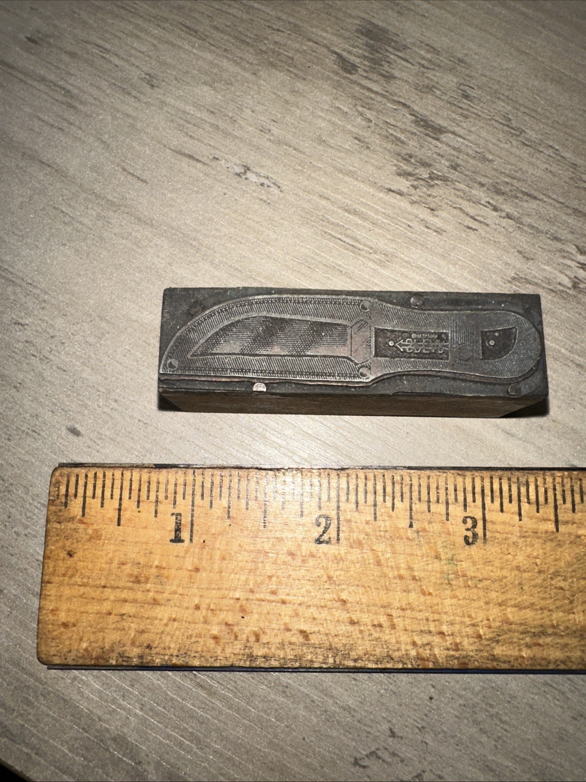 Printing Block “ Spear Brand Fixed Blade Knife “ #5 Nice Lines