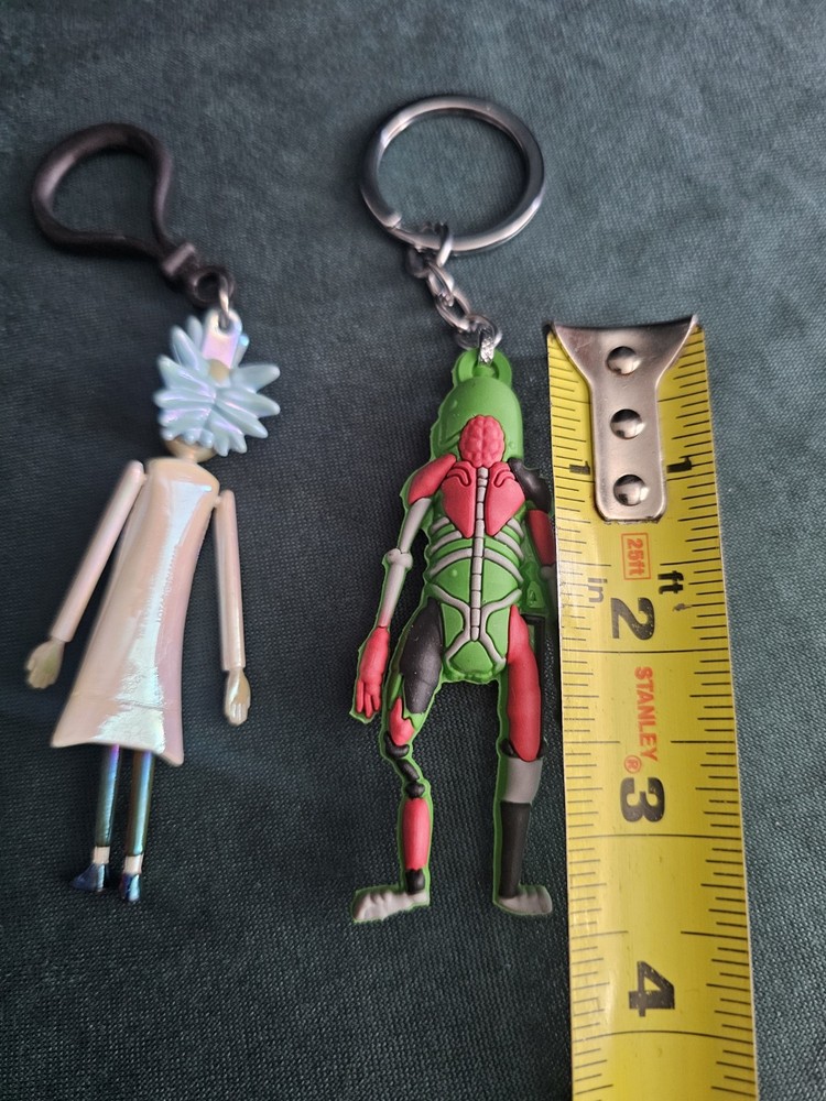 Rick and Morty Double Sided RUBBER Pickel Rick Chibi Rick Keychains