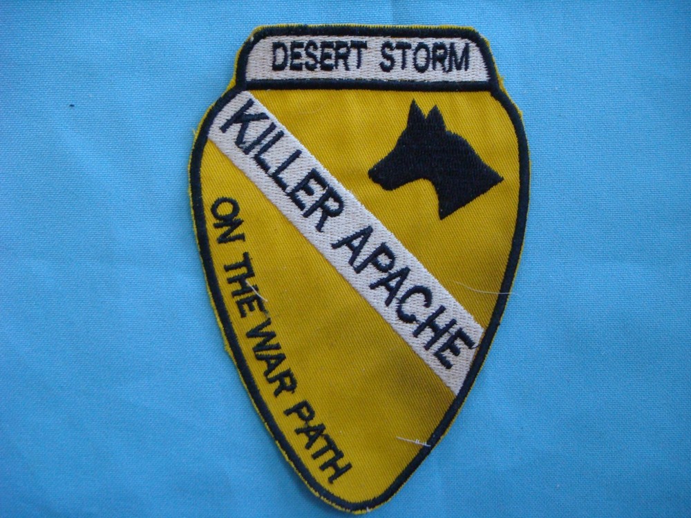 PATCH DESERT STORM, US 1st CAVALRY DIVISION KILLER APACHE ON THE WAR PATH