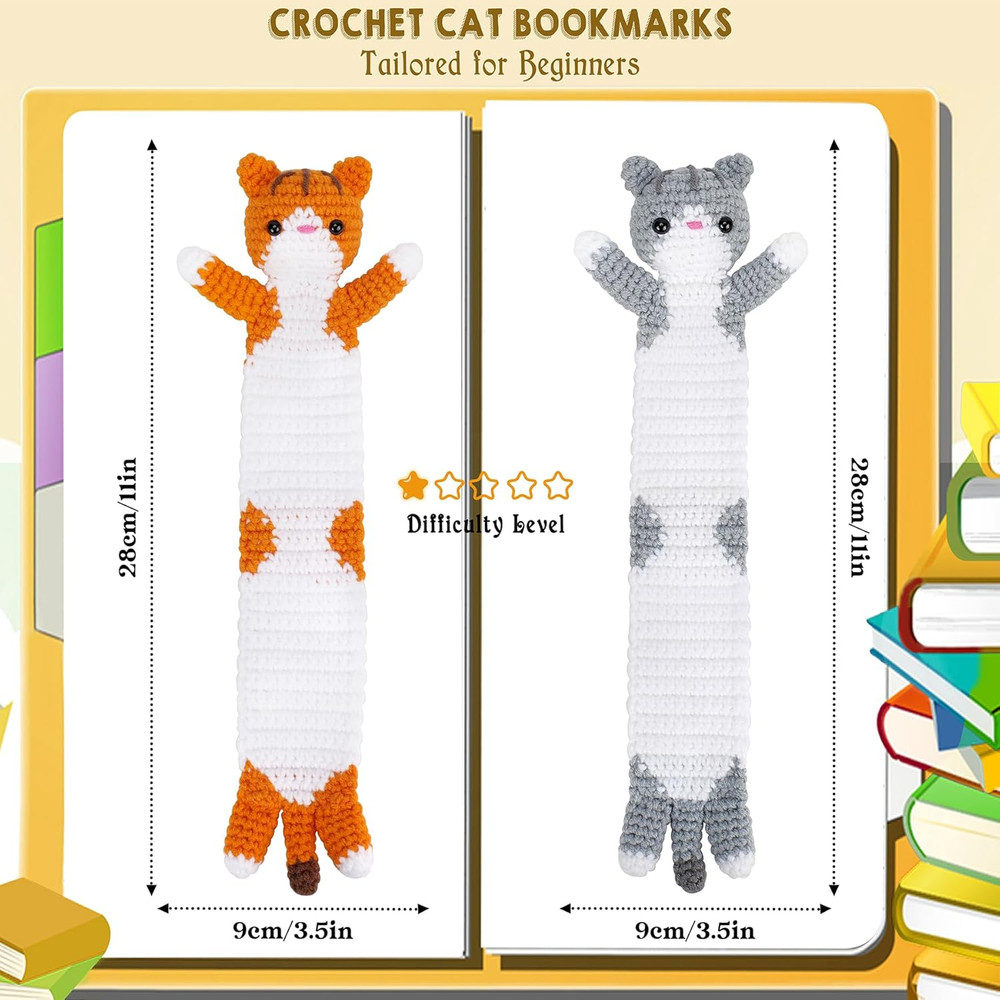 Crochet Kit for Beginners -Cat Crochet Kits with Step-by-Step Video Tutorials, B