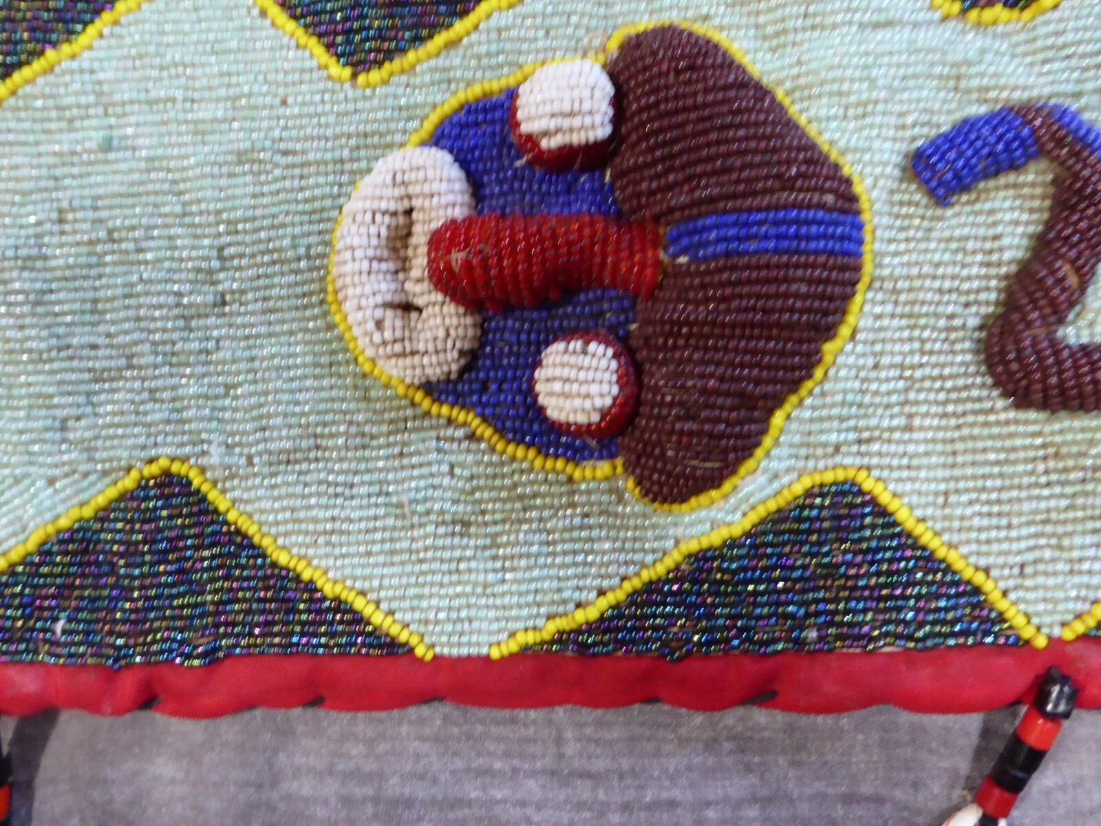 African Tribal Ceremonial Beaded Art Wall Hanging Cowrie Shell 3D Elephant Mask