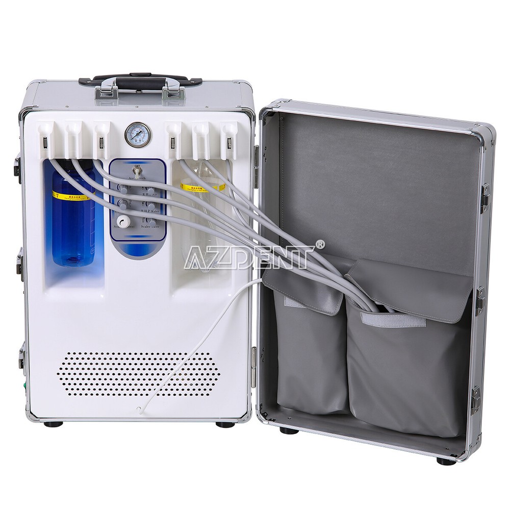 Portable Dental Delivery Unit Compressor+Scaler+Curing Light +LED Handpiece Kit