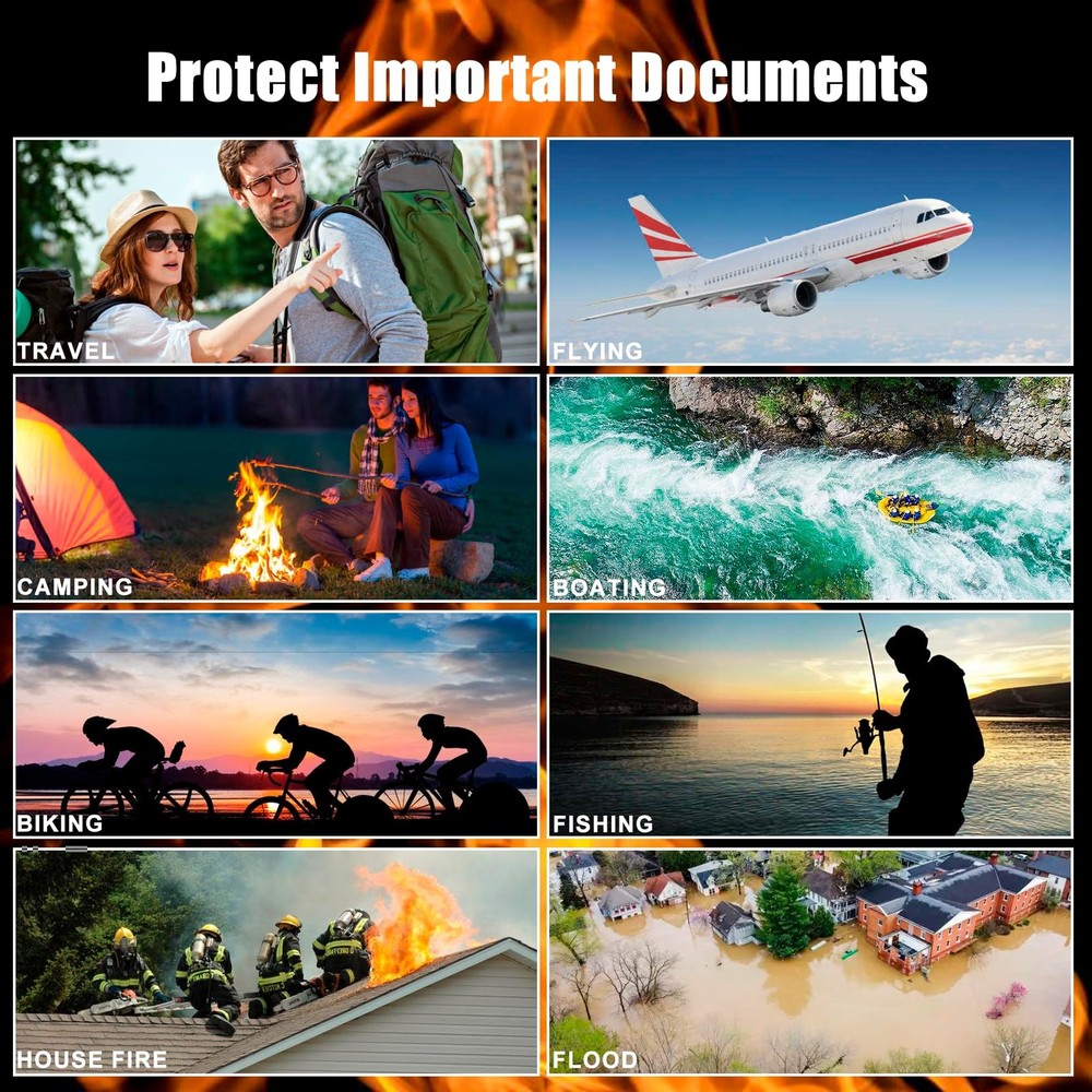 Fireproof Money Bag, Small Fireproof Document Bags, Waterproof and Fireproof ...