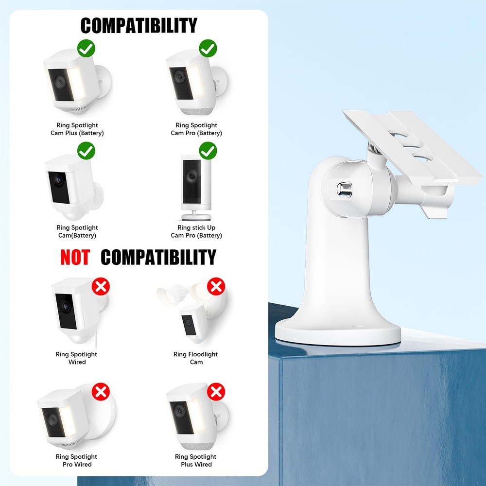 2Pack Wall Mount for Ring Spotlight Cam Battery and 2 Pack, White