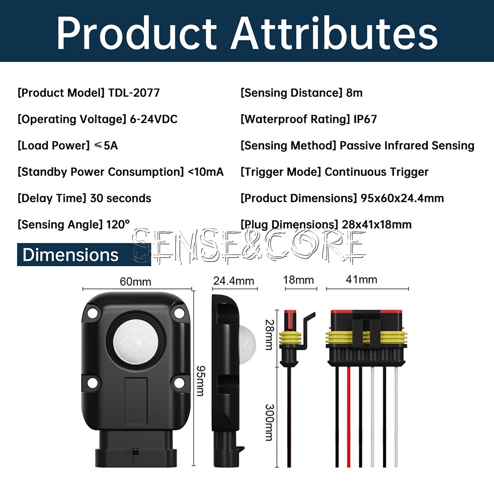 Motion Sensor Infrared PIR Movement Detector Waterproof Outdoor LED Light Switch