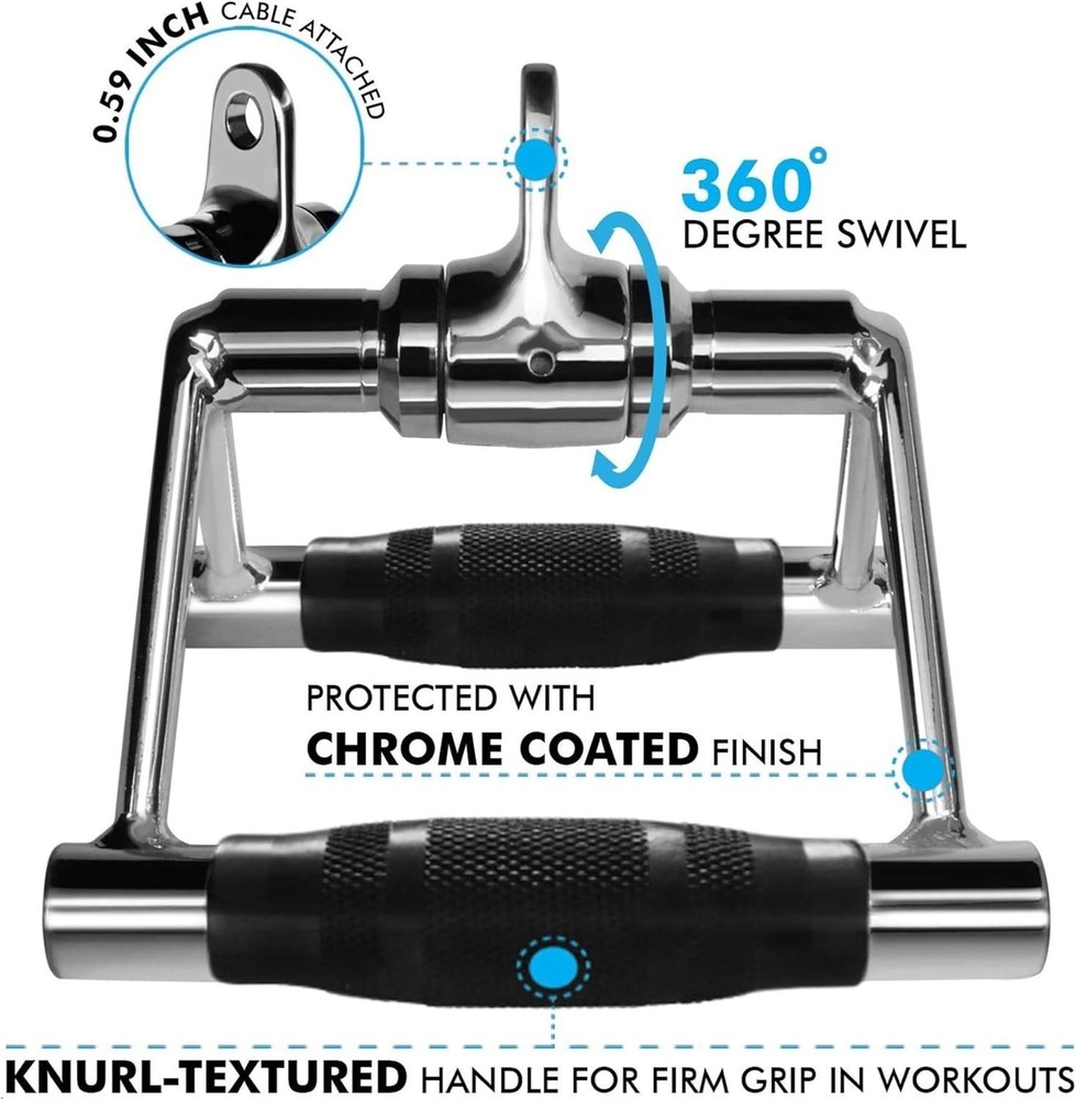 Double D Handle, Cable Machine Handle Attachments, Pull Down Exercise Handles...