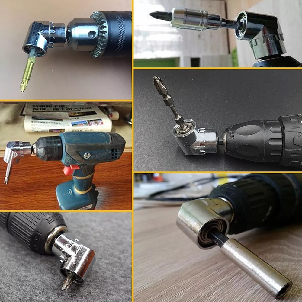 105° Angle Hex Drill Bit Extension - 1/4" Screwdriver Socket Holder Adapter