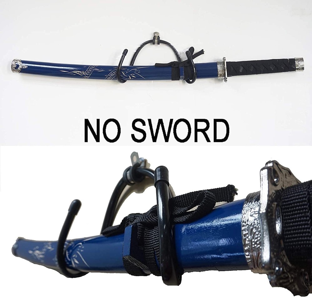Pmsanzay Universal Sword Display Rack - Adjustable Hooks, Wall Large, Black