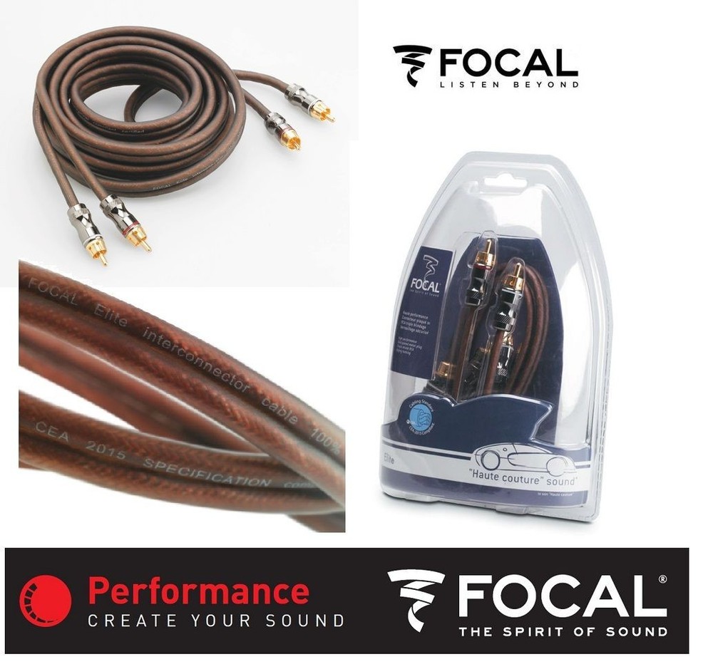 Focal ER5 Elite Stereo RCA Cable 5m High Performance Triple Shielded RCA