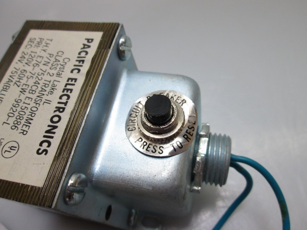 Pacific Electronics 7524CB-E150886 Class 2 Transformer PRI: 120V, SEC: 24V 75VA