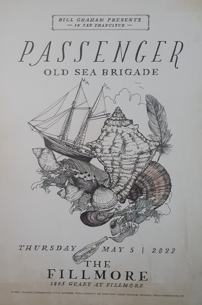 Mint PASSENGER Fillmore Poster 2022 a