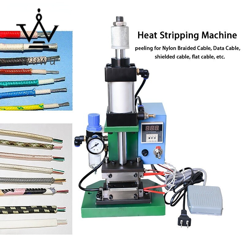 Vertical Pneumatic Heat Stripping Machine Nylon Data Cable Peeling Machine
