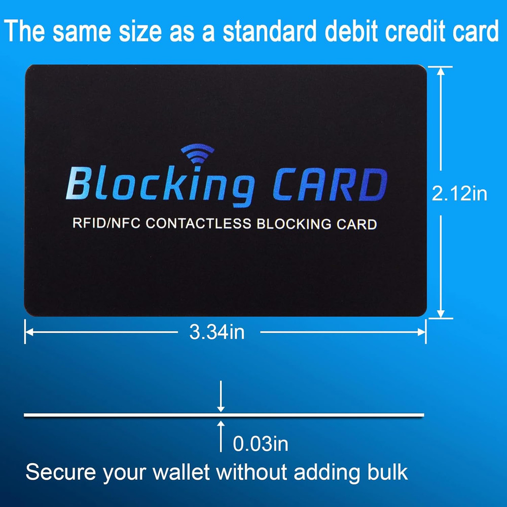 RFID Blocking Card (5 Pack) for Wallets, Slim RFID/NFC Blocker - One Card Protec