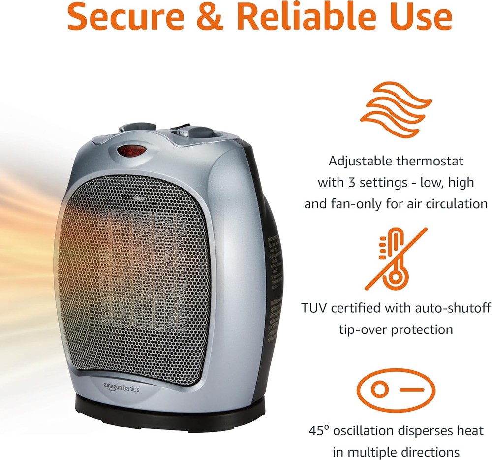 Oscillating Ceramic Portable Indoor Space Heater Fast Heating Technology