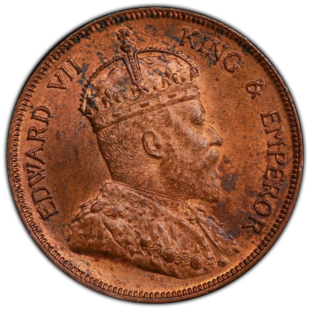 Straits Settlements, 1908 Edward VII Cent. PCGS MS 64 R&B.