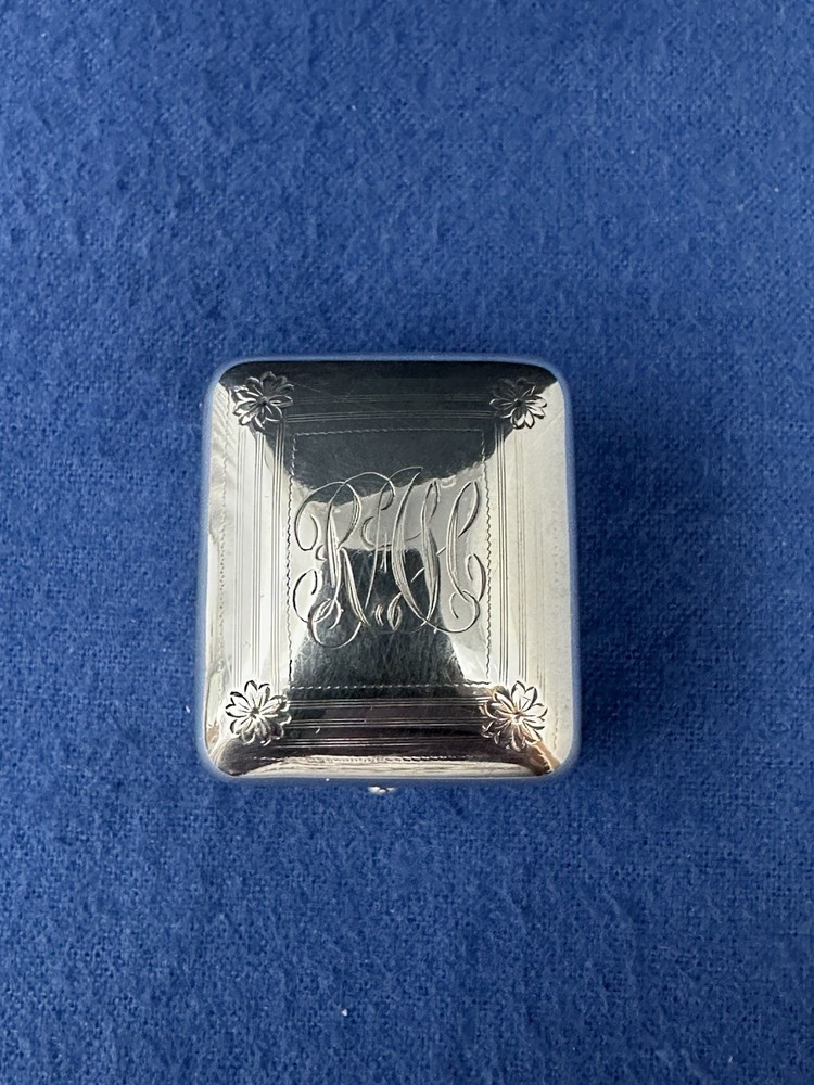 RODEN BROTHERS STERLING RING BOX MONOGRAMMED