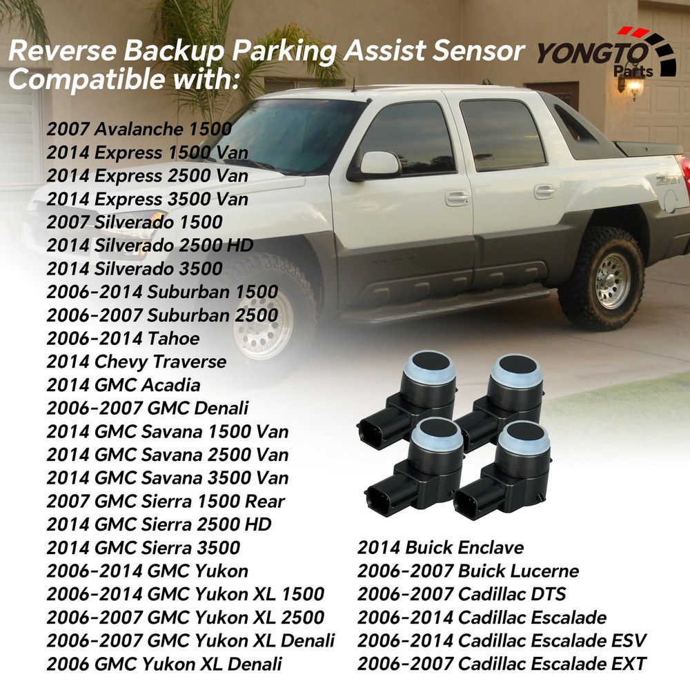 15239247 4Pcs Reverse Backup Parking Assist Sensor Compatible with Chevy Silv...