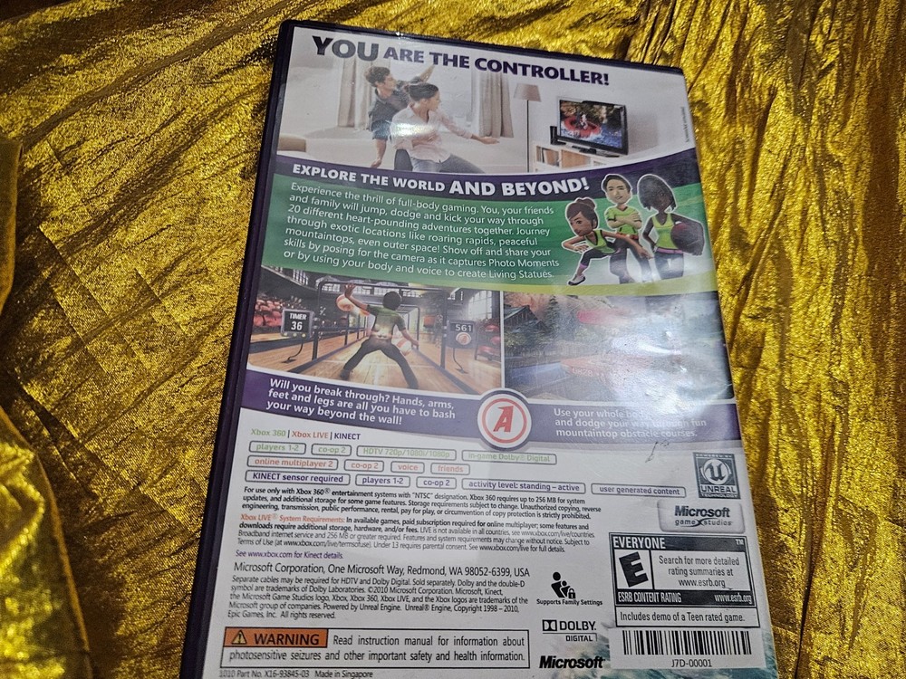 Microsoft KINECT LPF-00004 Motion Sensing Xbox 360 SENSOR + ADVENTURES ! GAME !