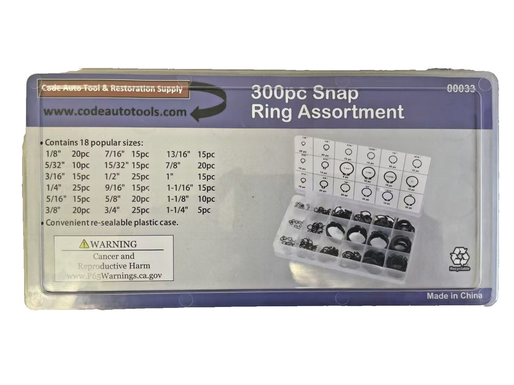 300 Piece External Snap Ring Assortment Kit
