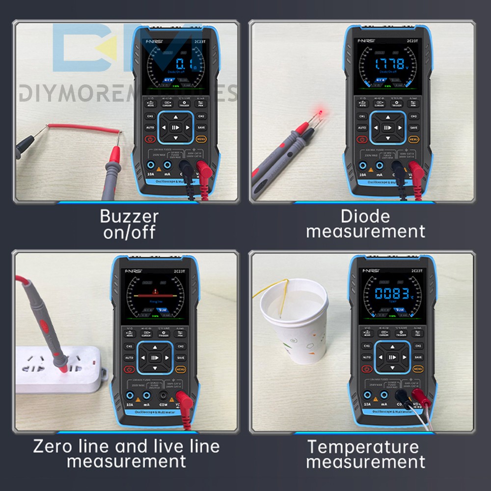 FNIRSI 2C23T Handheld Digital Oscilloscope Multimeter Function Signal Generator