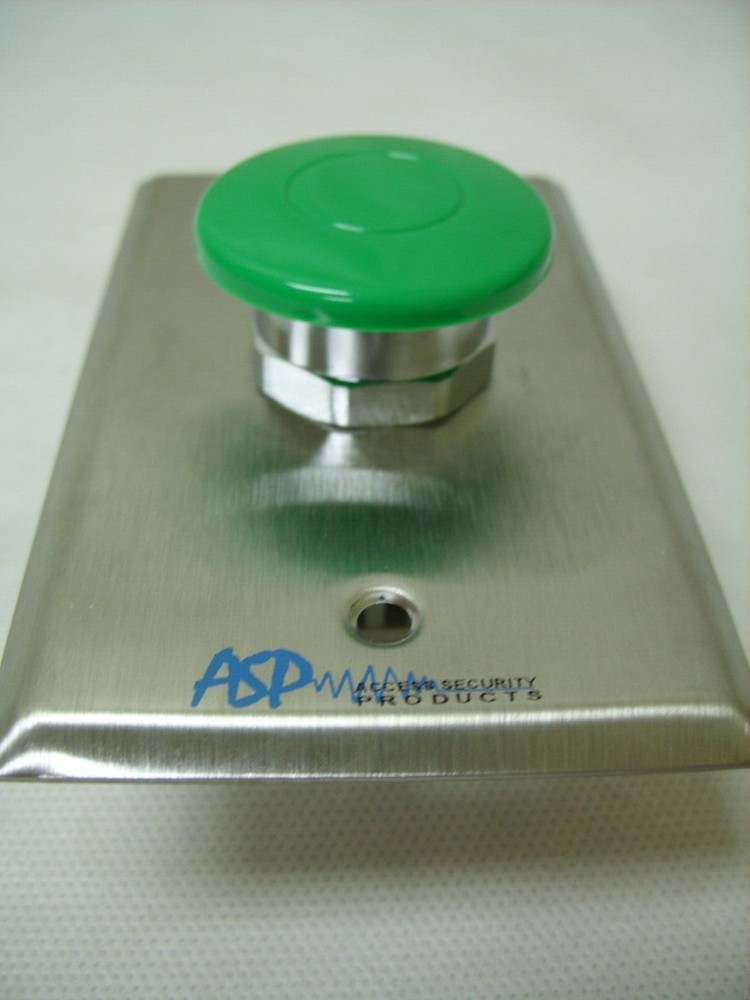 ASP - Pneumatic Time Delay - Request To Exit Button - Mushroom / Green ASP-14