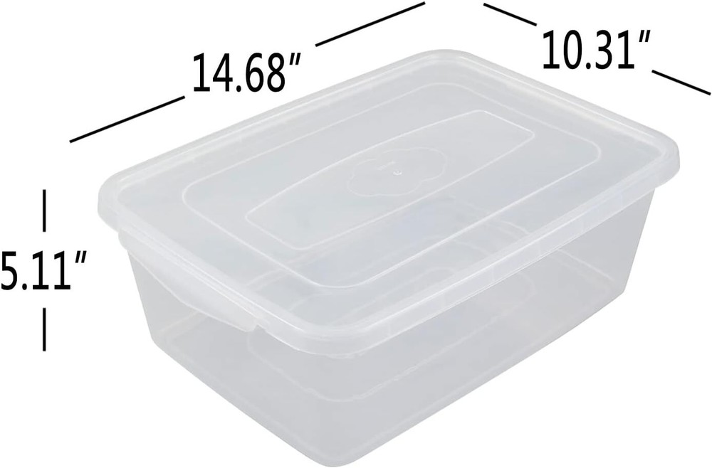 4-Pack 14 L Clear Storage Box, Plastic Bin