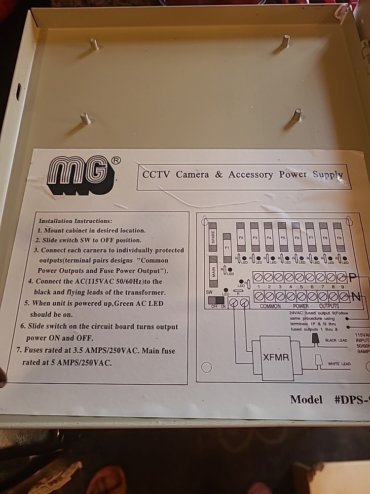 MG Electronics Cctv Camera Power Supply Model Dps-9