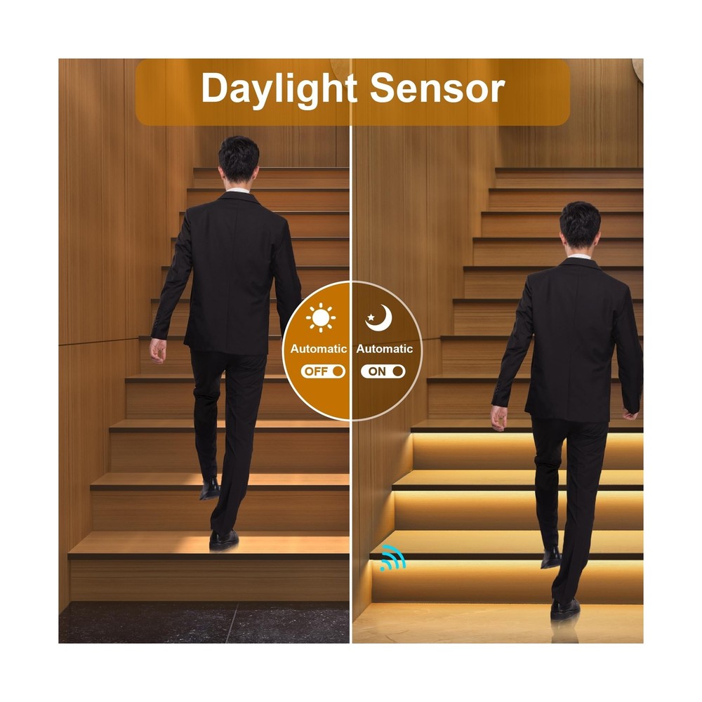 Motion Sensor with Daylight Sensor LED Stair Lighting Kit KMG-3233, 40 Inches...