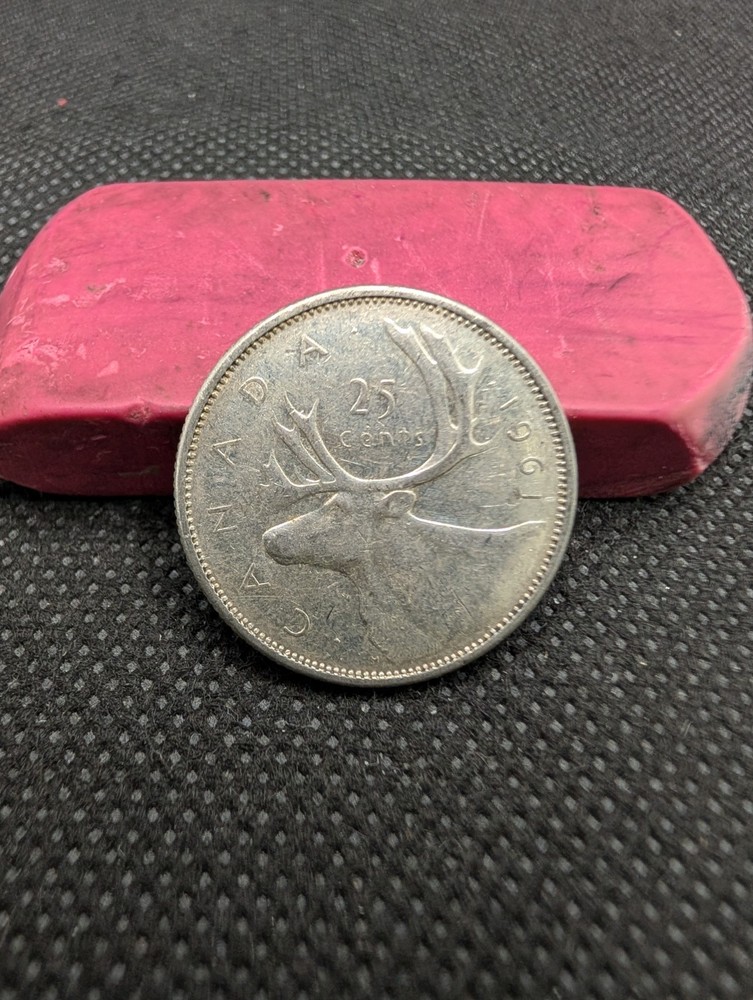 CANADA 1961  80% SILVER 25 CENTS