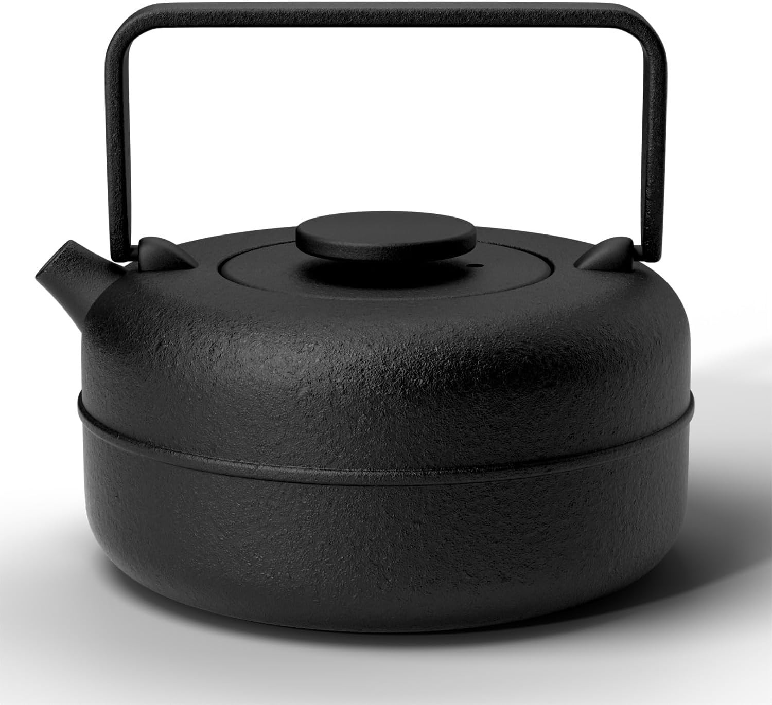 Teapot with Removable Infuser,Cast Iron Tea Kettle Stovetop Safe (800 Ml) Black