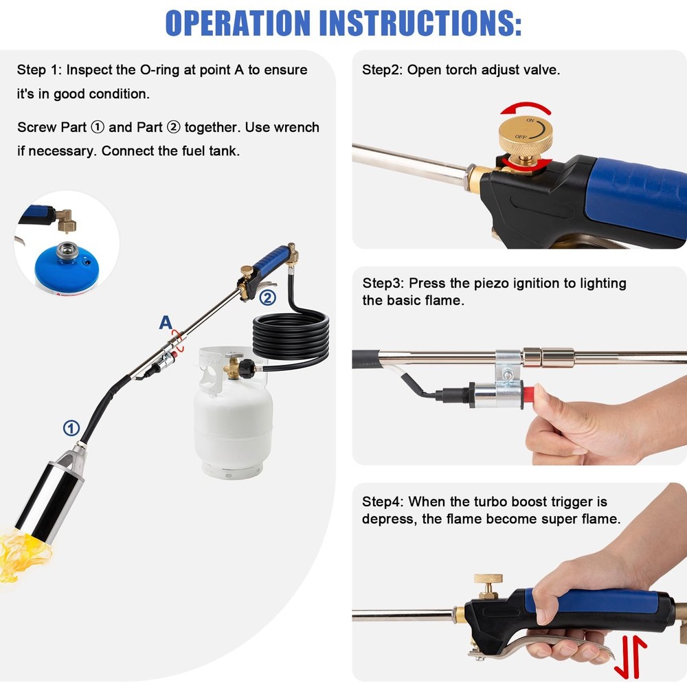 Propane Torch Weed Burner, Weed Torch Propane Burner for Outside, Blow Torch ...