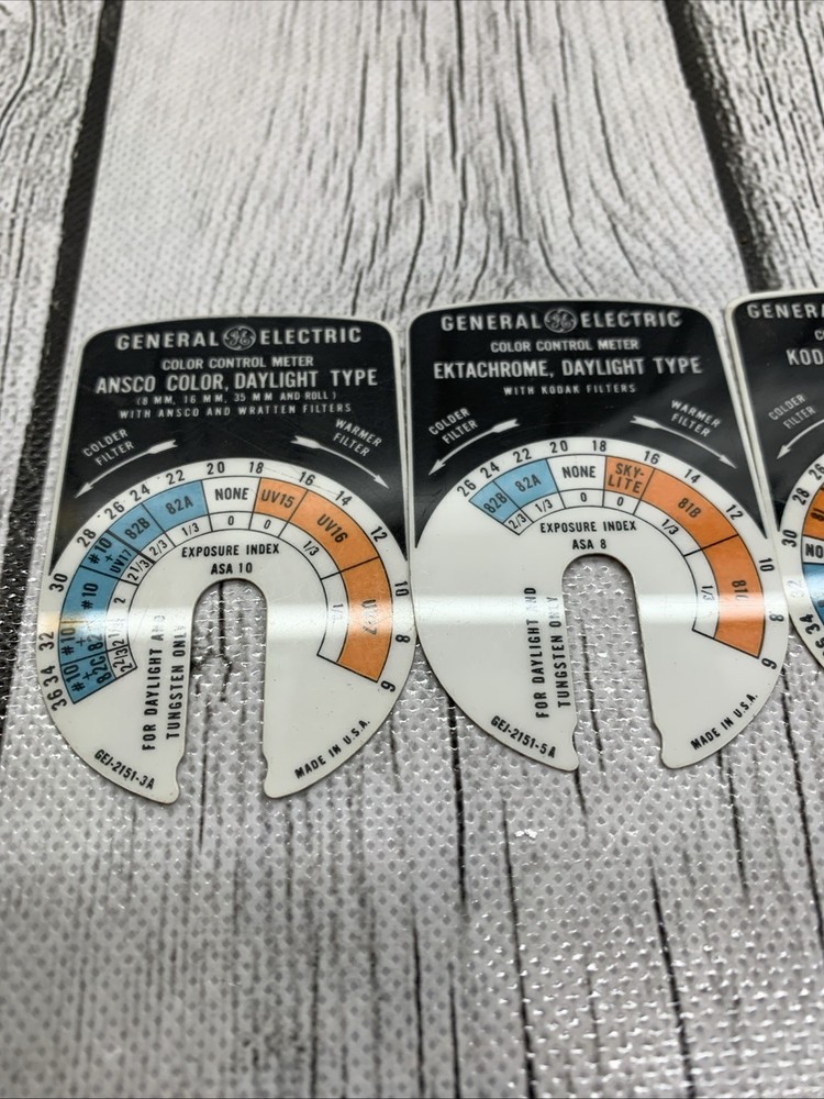 GENERAL ELECTRIC Color Control Meter SLIDES Only 3 All Different