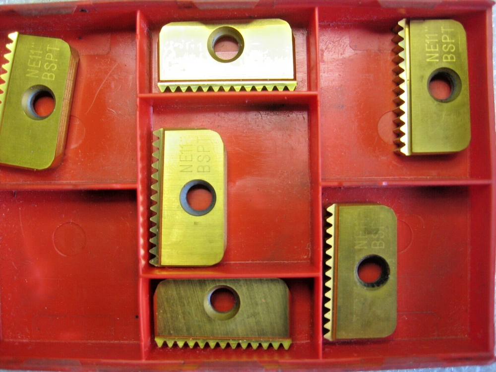 6) Xactform 30XTM 11BSPT-S Grade K20C Carbide Thread Mill Inserts 74352